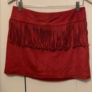 Women’s Size M Express Dark Rust fringe skirt